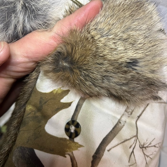 Canvas Bomber Hat -Realtree Snow w/Brown Rabbit Fur Size Medium LNWOT - Picture 12 of 13